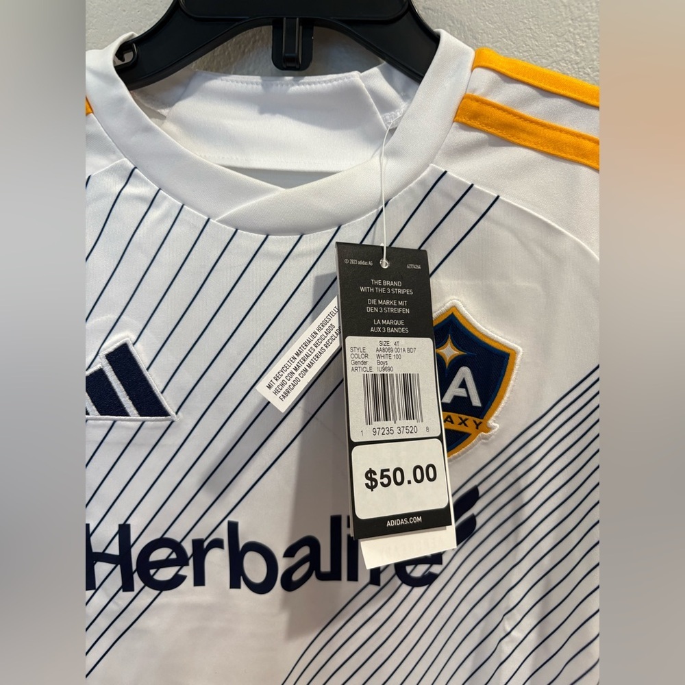 Adidas Los Angeles Galaxy Jersey Toddler Size 5T New With Tags - Picture 6 of 11